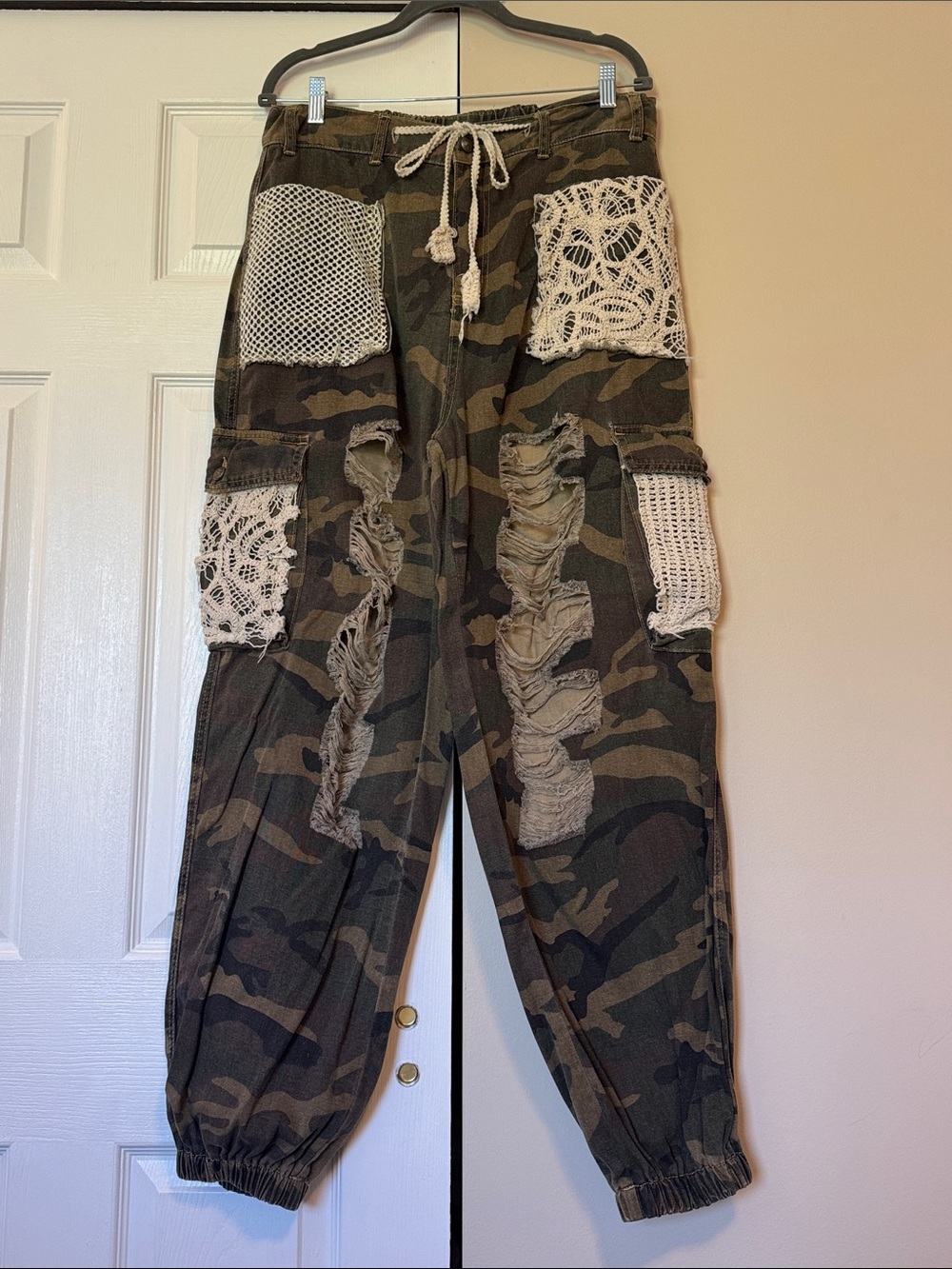 POL Camo Distressed Cargo Pants
